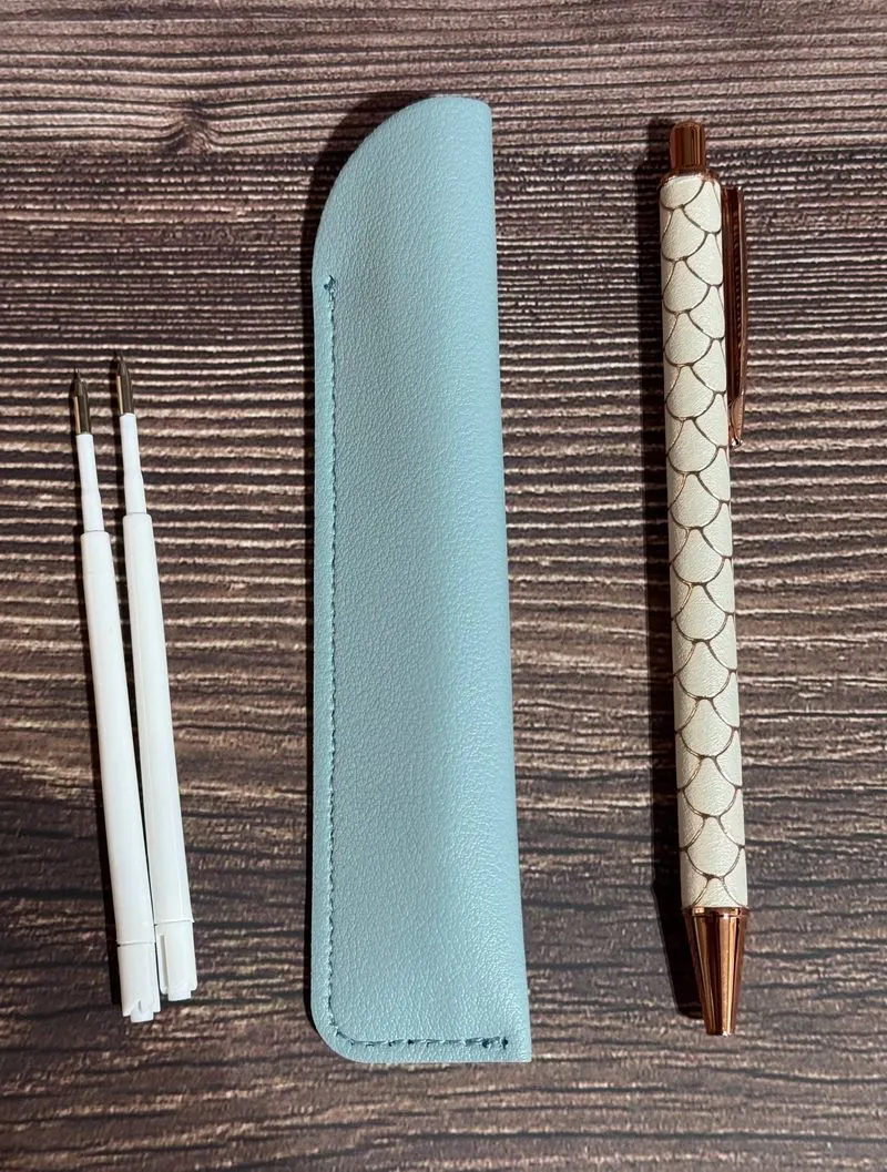 Bolígrafo para pelar vinilo con funda y recambios (blanco)