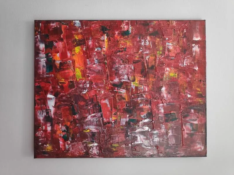 Cuadro abstracto moderno pintado a mano 50x40 cm